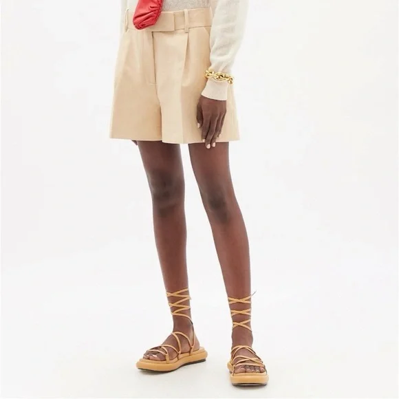 KHAITE Alba Leather Wraparound Platform Sandals in Tan - Picture 3 of 14